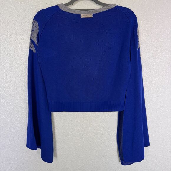 Elhoffer Design Sweater Womens Medium Griffin Cape Cardigan Costume Cosplay Blue - Picture 2 of 13